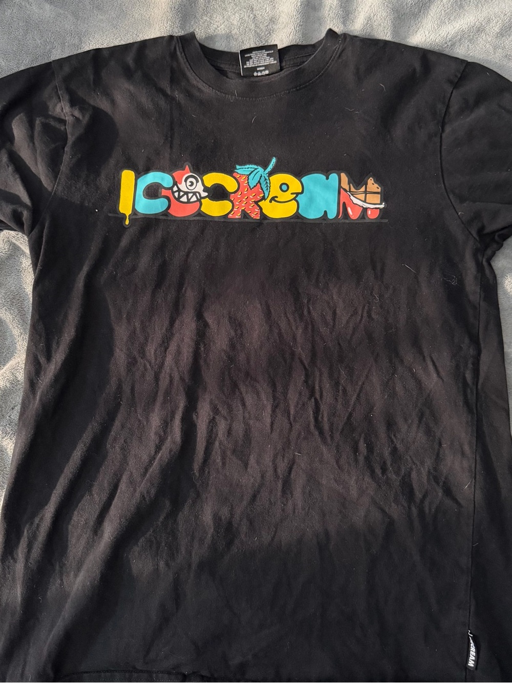 Black Short Sleeve Ice Cream Graphic Tee